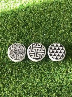 ハンドメイド 消しゴムはんこ 丸型 3点