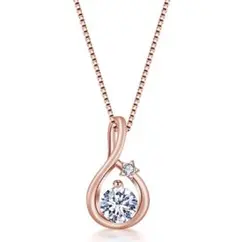 S971 ネックレス ピンクゴールド レディース ジルコニア シルバー925