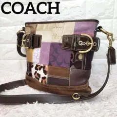 【COACH】シグネチャー　レオパード　パッチワーク　ショルダーバッグ COACH ショルダーバッグ シグネチャー レオパード パッチワーク レザー