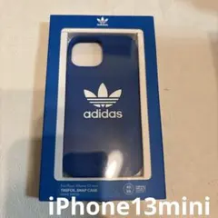アディダス adidas iPhone 13mini ブルー ロゴ ケース