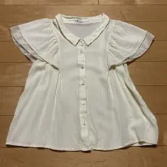 MAJESTIC LEGON 半袖ブラウス 薄黄色　透け感有りのサムネイル