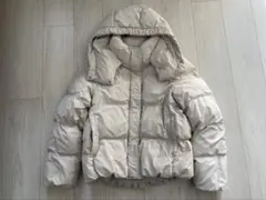 GU フード付きダウンジャケット ナチュラル