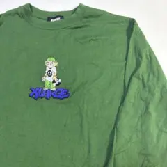 XLARGE グリーン ロングスリーブ Tシャツ ストリート シンプル