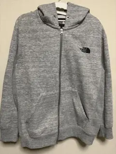 THE NORTH FACE スクエアロゴ　グレー ジップアップパーカー裏起毛