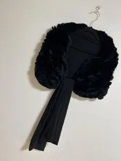 エレガントな黒のファーショール