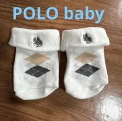POLO baby ベビー靴下 ホワイト ダイヤモンド柄