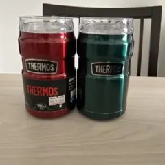 保冷缶ホルダータンブラーサーモス　ステンレス製魔法瓶2個セット