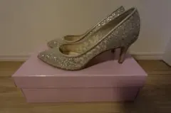 Diana シルバー グリッター ハイヒールパンプス