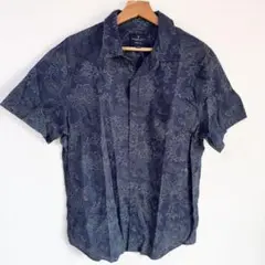 AMERICAN EAGLE アメリカンイーグル 半袖 柄シャツ L ネイビー