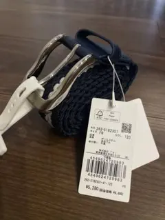 Jack Bunny!! ネイビー編み込みゴルフベルト 120