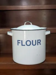 ※最終値下げ ホーロー FLOUR キャニスター 保存容器 白 北欧