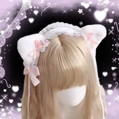 猫耳　ハロウィン　仮装　ヘッドドレス　ロリータ　ネコ耳　コスプレ　ピンク　ねこ耳