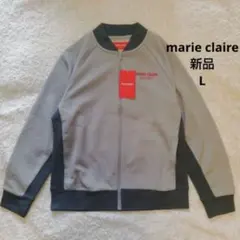 新品✦マリクレール ゴルフ ジャガードブルゾン ジャケット チャコールグレー L