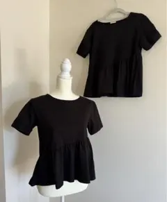 GU フレアTシャツ　ブラック　2枚組　Sサイズ　コットン　1枚の場合400円のサムネイル