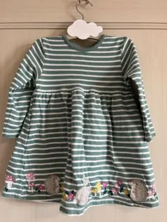 ストライプ刺繍ワンピース　2-3A ジョジョママンべべ