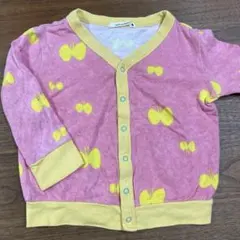 minä perhonen 蝶々柄カーディガン　90cm ミナペルホネン　ピンク