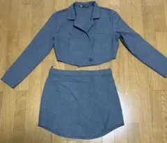 ZARA グレー セットアップ スカートジャケット