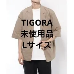 TIGORA ティゴラ　メンズ　半袖テーラードジャケット　Lサイズ　ベージュのサムネイル