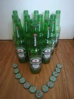 Heineken　ハイネケン 空き瓶 王冠 13本セット