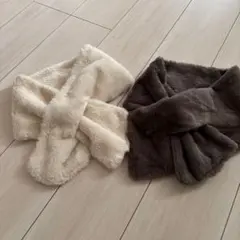 ふわふわマフラー　色違い2枚組