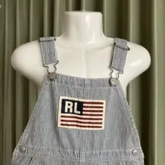 美品ラルフローレン　オーバーオール ヒッコリー　110 大きめ　キュート♡