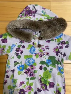 ラグマート ファー付きパーカー 95 花柄