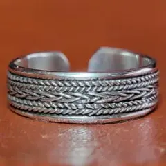 ビンテージ シルバーリング メキシカン シルバー925 ロープ フリーサイズ