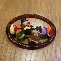 昭和レトロ　男の子と女の子のカラフルバレッタ