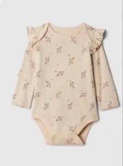 GAP 花柄ロンパース 長袖 ベージュ 0-3months 60