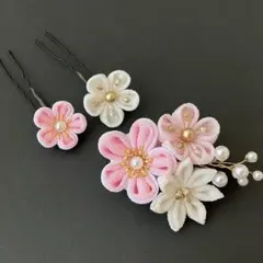〜　英　〜　和装髪飾り　卒業式　袴　振袖　着物　ピンク　つまみ細工