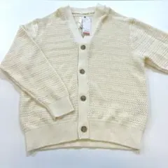 【新品・未使用】GU 透かし編みニットカーディガン オフホワイト