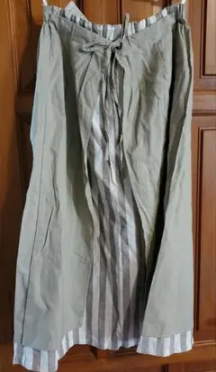 新品タグ付き　sm2 リネン混 重ね着風　フレアスカート