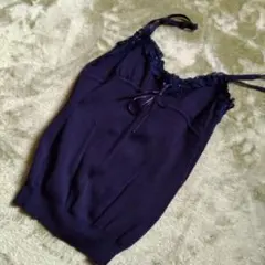 ブラックレースタンクトップ