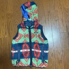 DENIM DUNGAREE ネイティブ柄 フリースベスト キッズ