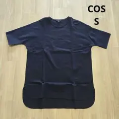 COS 半袖 Tシャツ ネイビー 紺 S 長め丈 綿100%のサムネイル