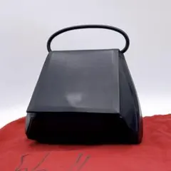 sybilla シビラ 本革 レザー フォルムハンドバッグ　ブラック　h659のサムネイル