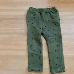 幾何学模様オリーブグリーンパンツ