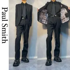 【極美品】Paul Smith セットアップ　裏地コイン柄　タキシード　ブラック