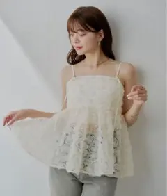 Chico ローズチュールペプラムブラウス