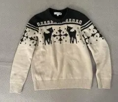 INES DE LA FRESSANGE 鹿柄ニットセーター L