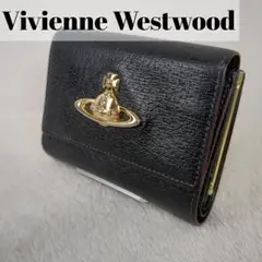 【人気】ヴィヴィアン　エグゼクティブ　ビックオーブ　がま口　黒　レザー　３つ折り