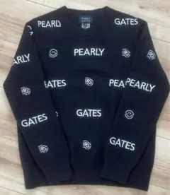 パーリーゲイツ　ニコちゃん　ニット　セーター　0サイズ　ネイビー定価¥37400