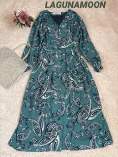 ペイズリー柄 ロングワンピース