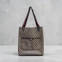 オールドグッチ GUCCI トートバッグ GGプラス シェリーライン A4可