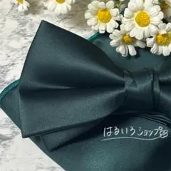 蝶ネクタイ チーフ セット グリーン 緑 結婚式 披露宴 高級 新品