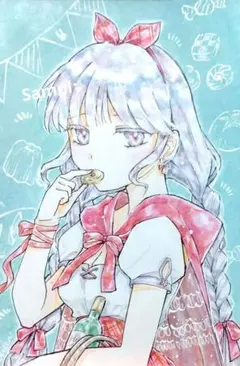 ゆ*や様 手描きイラスト アナログ オリジナル ジト目 - メルカリ