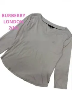 バーバリーロンドン 7分袖 カットソー ロンT ロゴ刺繍 ピンク M