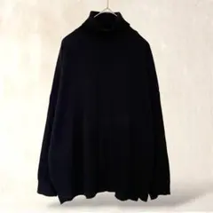 セブンデイズサンデイ　タートルネックニット　L　黒　無地　シンプル　着回し抜群！