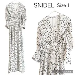 美品　スナイデル ビッグカラー ワンピース アイボリー M SNIDEL ロング