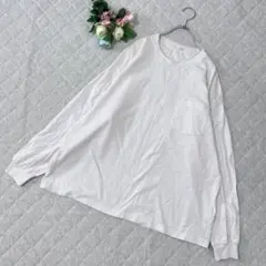 ジーユー【XL】Tシャツ　クルーネック　シンプル　オーバーサイズ　胸ポケット